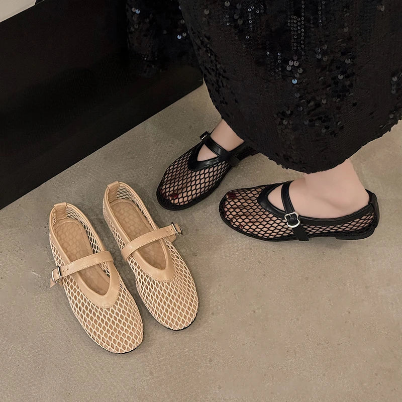 Mary Jane Fishnet Shoes