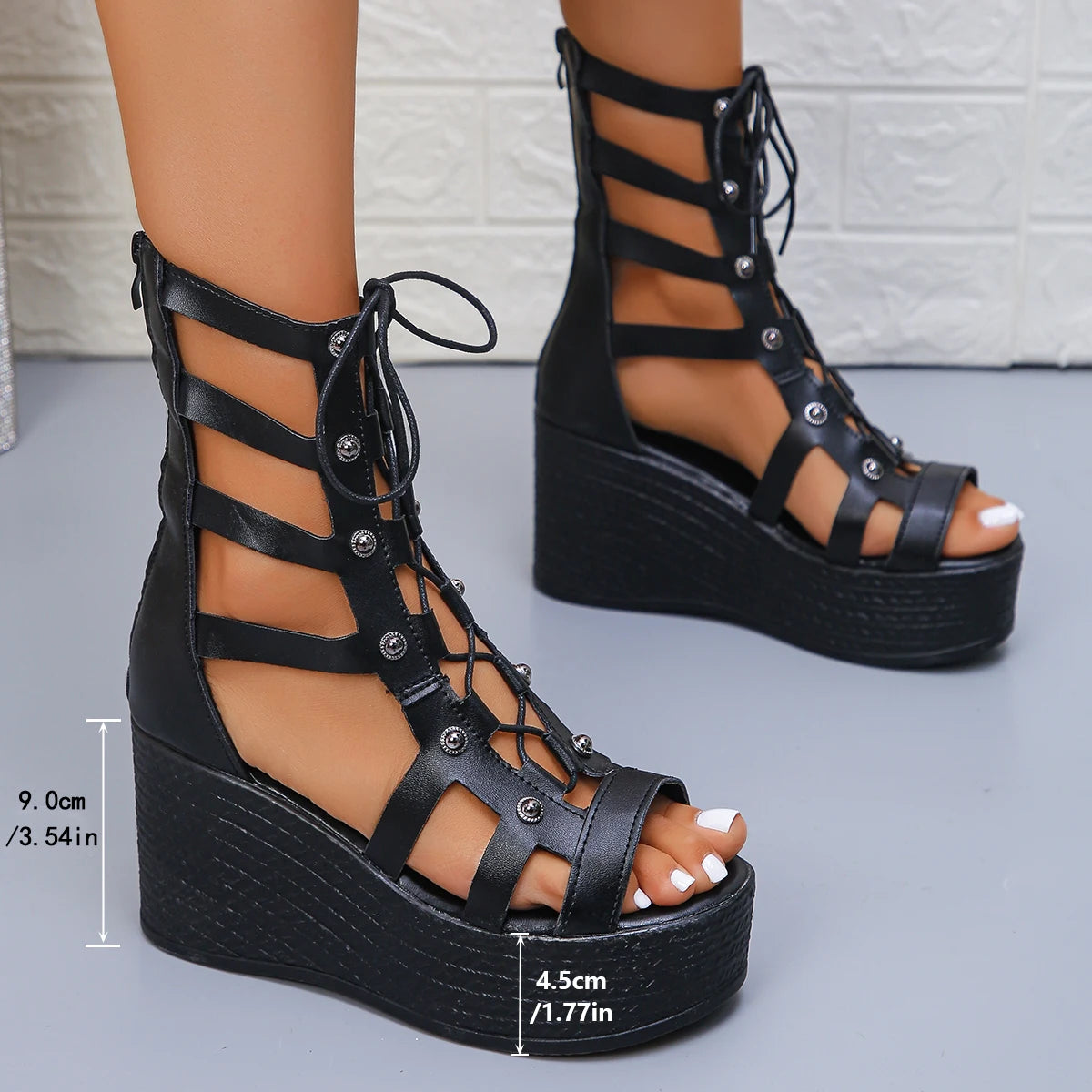 Lace-up Pump Wedge Platform