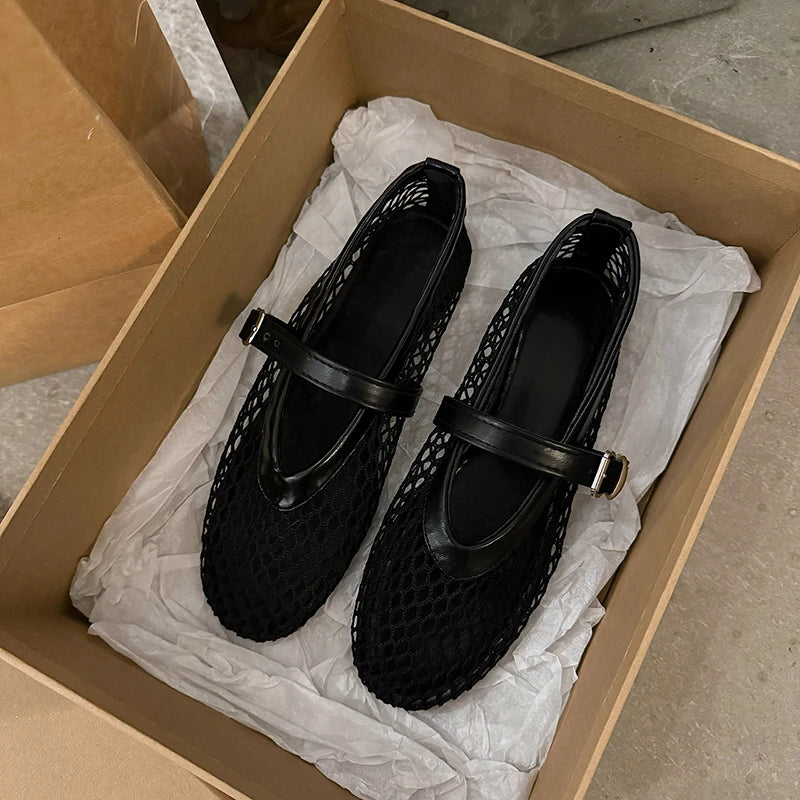 Mary Jane Fishnet Shoes