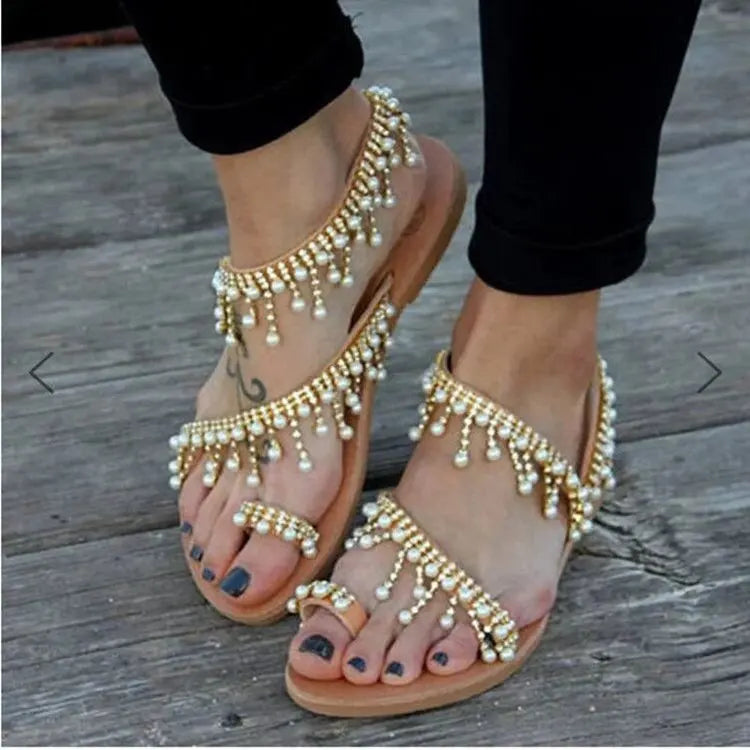 Pearl Tassels Women's Sandals NEW!