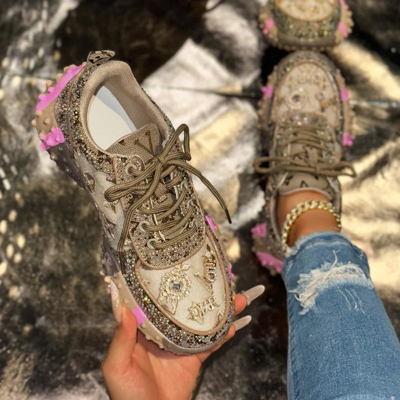 Women's Casual Sneakers Fashion Luxury Rhinestone