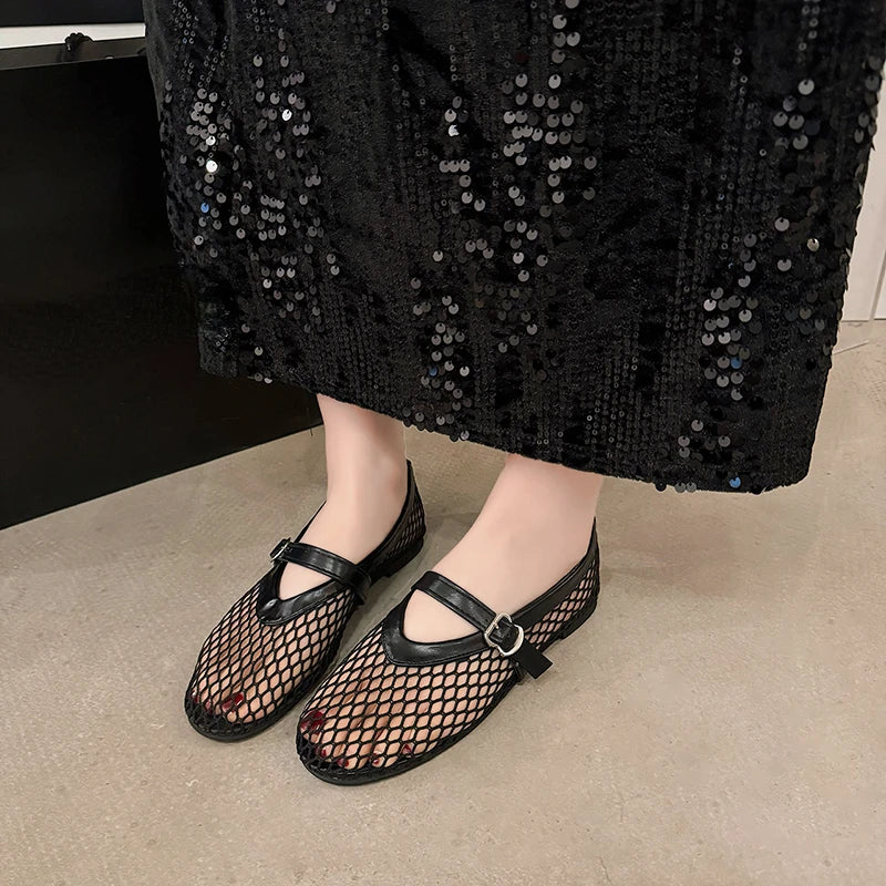Mary Jane Fishnet Shoes