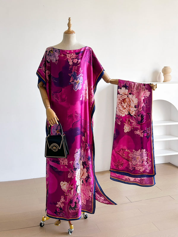 Elegant Maxi Dress with Scarf