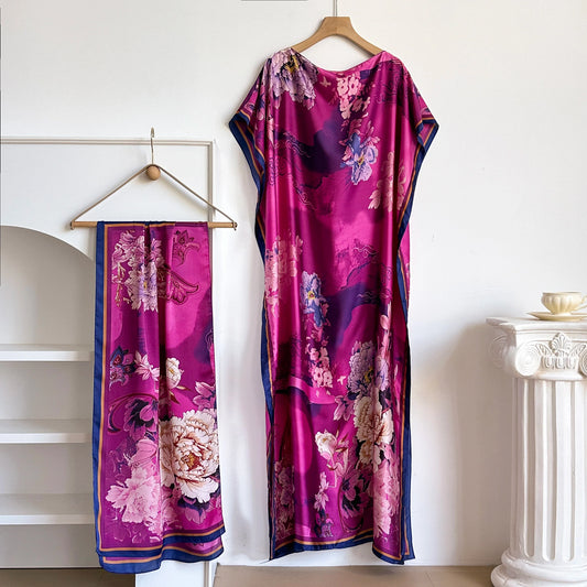 Elegant Mumu Maxi Dress with Scarf
